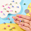 30Pcs 3 Styles Natural Colorful Tourmaline Dice Charms PALLOY-TA00370-7