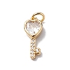 Brass Cubic Zirconia Pendants X-KK-E003-12G-1