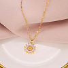 Sunflower 304 Stainless Steel Clear Cubic Zirconia Pendant Necklaces for Women FS-WG5C110-01-3