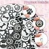 60Pcs 6 Styles Dog Bone Print Wooden European Beads WOOD-CJ0002-39-3