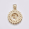 Long-Lasting Plated & Rack Plating Brass Micro Pave Cubic Zirconia Letter Pendants ZIRC-A007-03F-G-2