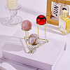 3-Slot Stainless Steel Crystal Ball Organizer Riser Holder ODIS-WH0043-194-4
