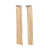 Clear Cubic Zirconia Chain Tassel Dangle Stud Earrings EJEW-G321-19G-1