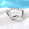 Rhodium Plated 925 Sterling Silver Cuff Rings RJEW-D300-03P-4