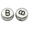 Silver Color Plated Acrylic Horizontal Hole Letter Beads MACR-PB43C9070-B-1