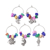 Fish Alloy Wine Glass Charms AJEW-JO00225-1