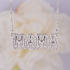 Mother's Day Brass Micro Pave Clear Cubic Zirconia Bubble Word MAMA Pendant Necklaces FS-WGCB7F4-04-1