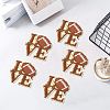5Pcs Sports Polyester Glitter Powder Embroidery Sew On Patches PATC-GF0001-90-7