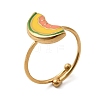 Adjustable 304 Stainless Steel Enamel Cuff Rings for Women LS-RJEW-B152-01G-01-5