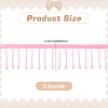 2.5 Yards Plastic Beads & Polyester Lace Ribbon SRIB-HY0001-16-2