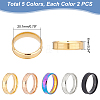 DICOSMETIC 10Pcs 5 Colors 201 Stainless Steel Plain Band Ring for Men Women RJEW-DC0001-03B-5