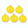 Golden Plated Alloy Enamel Charms LS-ENAM-S118-09H-1