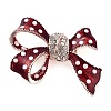 Zinc Alloy Crystal Rhinestone Bowknot Brooches JEWB-I031-01B-1