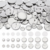 100 Sets 4 Styles Flat Round Sublimation Blank Badge Button Parts DIY-TA0013-64-3