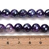Electroplated Natural Agate Beads Strands G-B191-A07-8mm-10-5