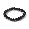 Natural Obsidian Stretch Beaded Bracelets G-A185-01A-3