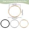 WADORN 15Pcs 3 Colors Zinc Alloy Round Rings FIND-WR0010-79-2