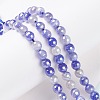 Round Natural Electroplated Blue Agate Beads G-P447-A04-01-4
