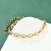 304 Stainless Steel Link Chain Bracelets for Women LS-BJEW-Z143-25G-1
