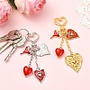 Glass & 304 Stainless Steel & Alloy Enamel Pendant Decorations HJEW-YW00450-01-5