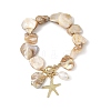 Ocean Alloy Starfish Charm OT Bracelets BJEW-JB14278-3
