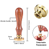 Brass Wax Seal Stamp with Handle AJEW-WH0184-0011-2