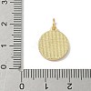 Brass Pave Natural Shell Flat Round with Letter Charms KK-Z115-13G-H-3