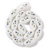 Printing Glass Oval Beads for Necklaces Bracelets Making GLAA-B020-01A-08-3