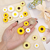 CHGCRAFT 18Pcs 6 Styles Daisy Silicone Beads SIL-CA0002-66-4