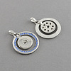 Platinum Plated Brass Snap Pendant Makings Fit Snap Button X-ALRI-R033-19K-1