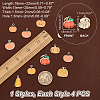 44pcs 11 styles Thanksgiving Day Alloy Enamel Pendants ENAM-GA0001-08-2