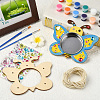 DIY Unfinished Wood Butterfly Shape Pet Feeder Kits for Children's Crafts ST-CJ0009-3-4