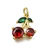 Brass Micro Pave Clear Cubic Zirconia Pendants ZIRC-I070-080G-1