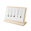 PU Leather Necklace Display Stands with Wooden Base NDIS-WH0011-04-8