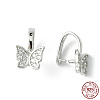 Anti-Tarnish Rhodium Plated 925 Sterling Silver Micro Pave Cubic Zirconia Pendant Bails STER-P034-13P-5