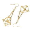 304 Stainless Steel Macrame Pouch Empty Stone Holder Dangle Earring Findings EJEW-JE05811-01-4