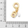 Brass White Enamel Bag European Dangle Charms KK-M305-03G-3