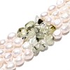 Natural Prehnite Nuggets & Natural Cultured Freshwater Pearl Beads Strands PEAR-N023-01A-10-2