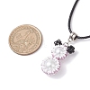 Glass Seed Beads & Glass Pearl Round Beaded Bear Pendant Waxed Cotton Cord Necklaces for Women Men NJEW-MZ00126-02-3