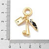 Brass Black Enamel Baseball Bat & Shoe & Passport European Dangle Charms KK-M305-12G-3