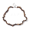 Natural Tiger Eye Chip Beaded Necklaces NJEW-JN04275-01-1