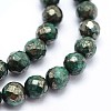 Dyed Natural Pyrite Beads Strands G-F582-C04-3