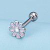 Stainless Steel Enamel Flower Straight Barbell 15 Gauge Piercing Tongue Rings for Women Men WGFC115-02-2