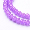 Orchid Color Spray Painted Round Imitation Jade Glass Beads Strands X-DGLA-S076-4mm-25-3