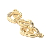 Brass Micro Pave Clear Cubic Zirconia Links KK-D357-03H-G-2