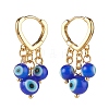 Evil Eye Lampwork Round Beads Dangle Hoop Earrings EJEW-JE04826-02-2