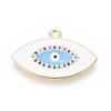 Golden Plated Brass Micro Pave Colorful Cubic Zirconia Pendants KK-F807-25-G-2