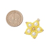 Glass Seed Beaded Star Pendants PALLOY-MZ00524-03-2