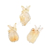 Copper Wire Wrapped Heated Natural Citrine Pendants PALLOY-TA00436-1