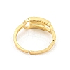 Paper Clip Brass Micro Pave Clear Cubic Zirconia Open Cuff Rings RJEW-G309-25G-3